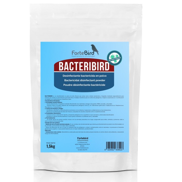 BACTERIBIRD 1,5Kg (viricida, bactericida y fungicida en polvo) BACTERIBIRD 1,5Kg (viricida, bactericida y fungicida en polvo)