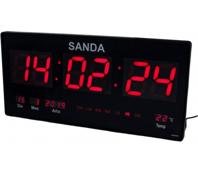 Reloj Digital de pared para Aviario con calendario, termómetro y dia de la semana