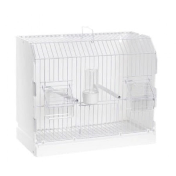 Jaula de exposición blanca 2GR comederos altos (315/FB3A)