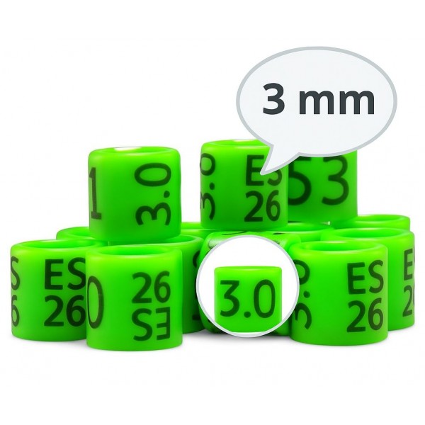 Canarios / Anillas carbono Grabadas con año y numeradas 3mm Anillas