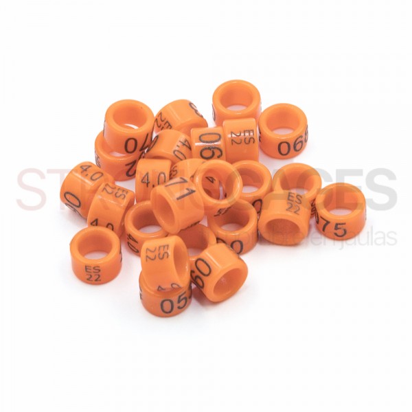 Periquitos / Anillas Grabadas con año y numeradas de carbono 4 mm Periquitos / Anillas Grabadas con año y numeradas de carbono 4 mm