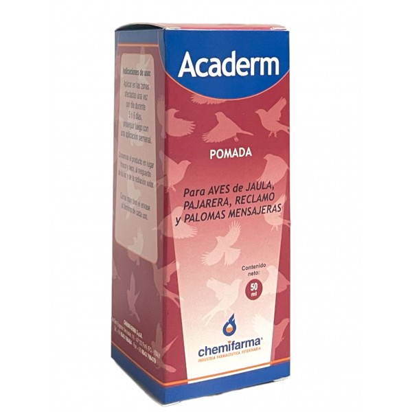 Acaderm de Chemifarma (contra los ácaros de las patas de los canarios) Higiene Acaderm de Chemifarma (contra los ácaros de las patas de los canarios) Higiene