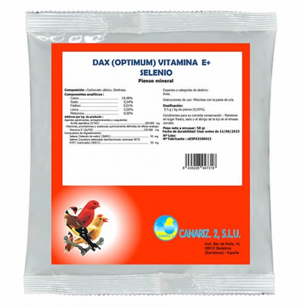 DAX Optimum Vitamina E + Selenio 100gr Canariz