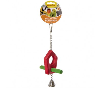 Percha doble de madera con campana