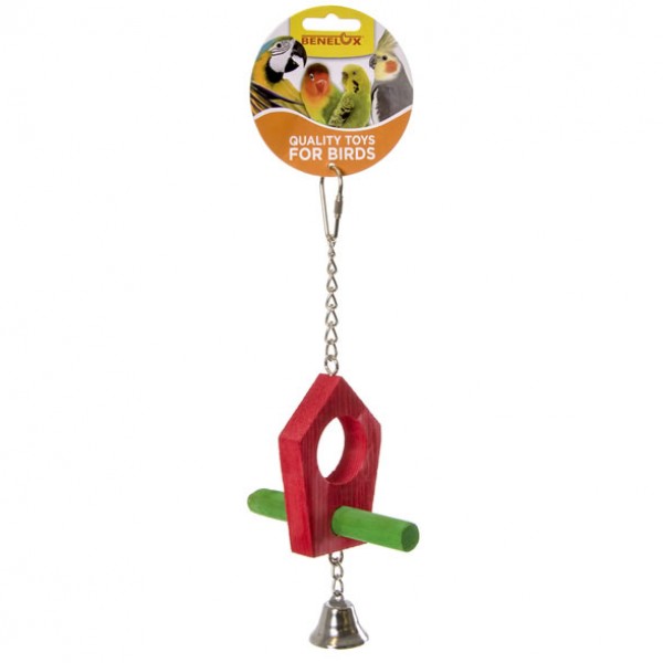 Percha doble de madera con campana Percha doble de madera con campana