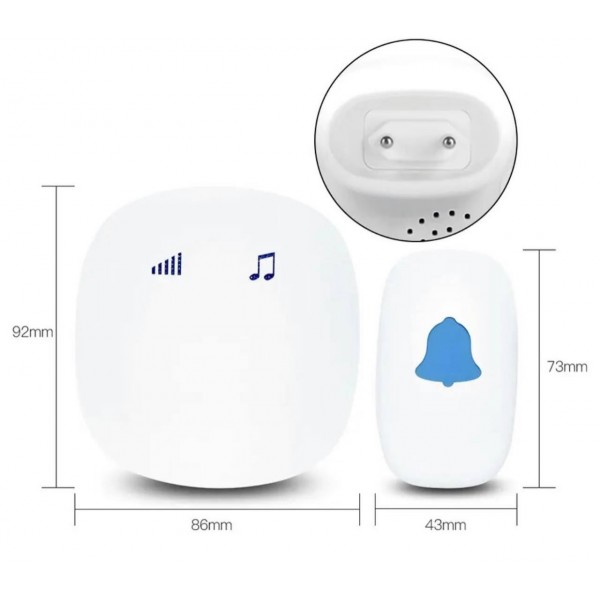 Timbre LED inalámbrico 38 Tunes con control remoto 1712 Maquinaria para el Criador Timbre LED inalámbrico 38 Tunes con control remoto 1712 Maquinaria para el Criador