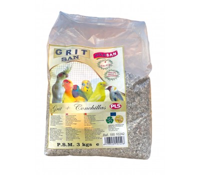 Grit mineral con calcio y conchitas rojas 3 kg Pilesan