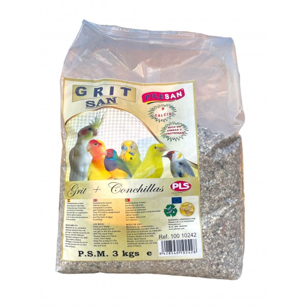 Grit mineral con calcio y conchitas rojas 3 kg Pilesan Cales - Mineral Grit Grit mineral con calcio y conchitas rojas 3 kg Pilesan Cales - Mineral Grit