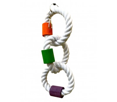 Juguete pájaro 3 aros nylon