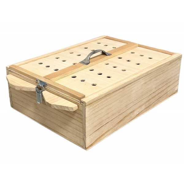 Transportín de 4 huecos individuales en madera con tapa y cierre Crates for birds Transportín de 4 huecos individuales en madera con tapa y cierre Crates for birds