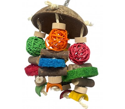 Juguete coco, bolas y madera 30 cm