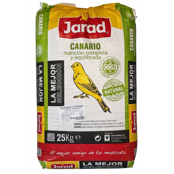 Jarad Canario La Mejor Selección (sin alpiste) 25 kg Comida para canarios