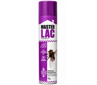 Master Lac Moscas y Mosquitos | potente insecticida profesional en formato laca especialmente concebido para controlar insectos voladores como moscas, mosquitos, avispas, tábanos, polilla de la ropa, entre otros.