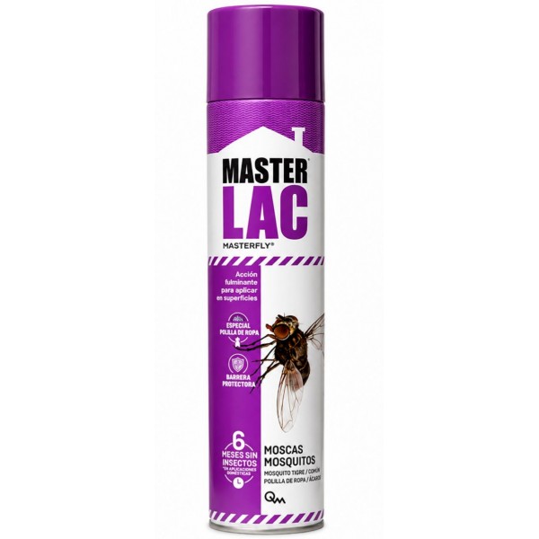 Master Lac Moscas y Mosquitos | potente insecticida profesional en formato laca especialmente concebido para controlar insectos voladores como moscas, mosquitos, avispas, tábanos, polilla de la ropa, entre otros. Parásitos externos / Insecticidas