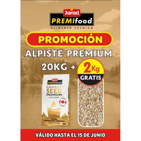 Alpiste Canadá Premium Premifood Jarad (20kg + 2 kg) Semillas