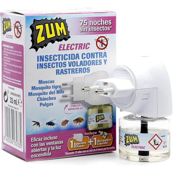 Insecticida Eléctrico Líquido – Eficaz contra Insectos Voladores y Rastreros | 1 Aparato + 1 Recambio (33 ml) Parásitos externos / Insecticidas Insecticida Eléctrico Líquido – Eficaz contra Insectos Voladores y Rastreros | 1 Aparato + 1 Recambio (33 ml) Parásitos externos / Insecticidas