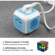 EXTRASTAR Regleta Enchufe 6 en 1 – 4 Tomas + 2 Puertos USB | Cubo Multienchufe de 1,5 m | 3680W / 16A – Azul Iluminación led y accesorios
