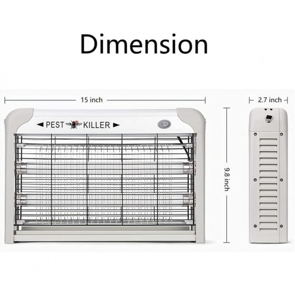 Exterminador eléctrico de insectos 20W/repelente de plagas para interiores, lámpara UV de 2800 voltios, moscas voladoras, insectos, mosquitos, moscas, repelentes, trampas, eliminador, atrapador Machinery Breeder Exterminador eléctrico de insectos 20W/repelente de plagas para interiores, lámpara UV de 2800 voltios, moscas voladoras, insectos, mosquitos, moscas, repelentes, trampas, eliminador, atrapador Machinery Breeder