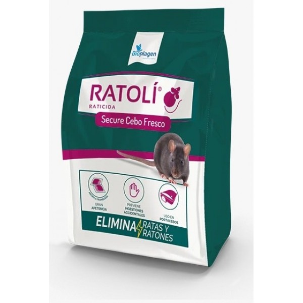 RATOLI Raticida en Cebo Fresco con Bromadiolona 150 grs