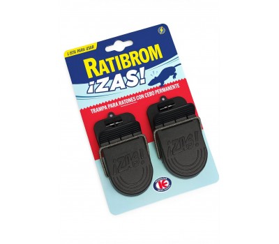 Trampa-Pinza Ratibrom ¡Zas! – Trampa metálica reutilizable para ratas y ratones (Pack de 2 unds)