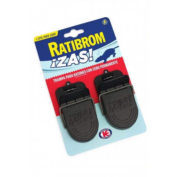 Trampa-Pinza Ratibrom ¡Zas! – Trampa metálica reutilizable para ratas y ratones (Pack de 2 unds) Parásitos externos / Insecticidas