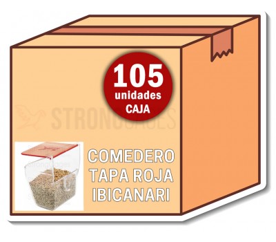 Caja completa comedero tapa roja Ibicanari (105 unds)