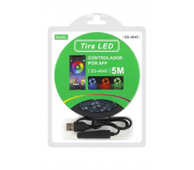 Kit Tira LED SMD 5050 conexion USB contralador por APP (5 metros)