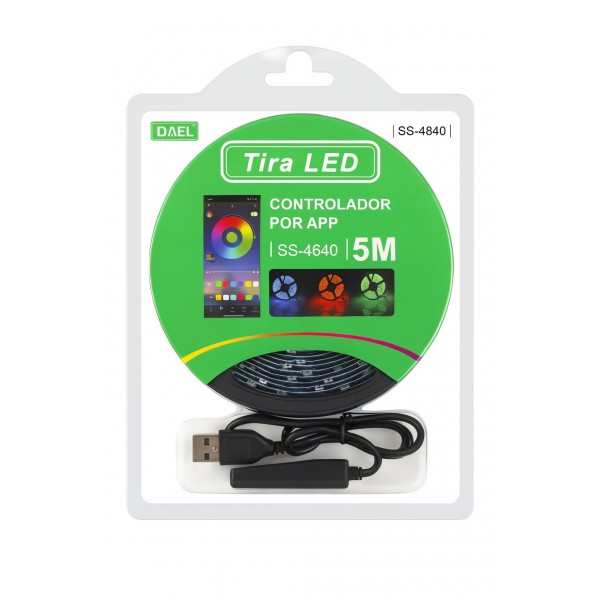 Kit Tira LED SMD 5050 conexion USB contralador por APP (5 metros)