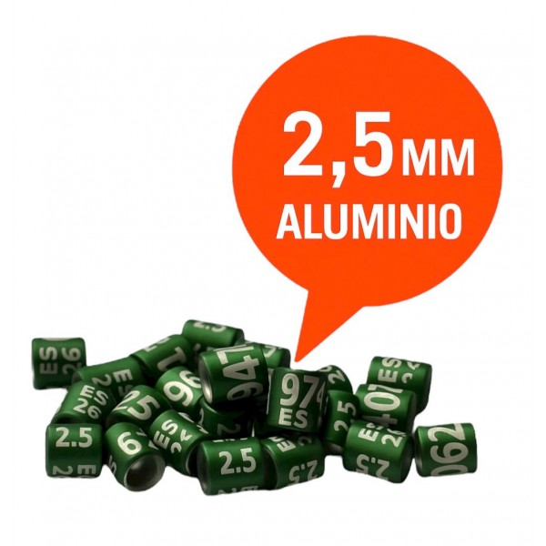 Exoticos / Anillas Grabadas con año y numeradas de Aluminio 2,5mm