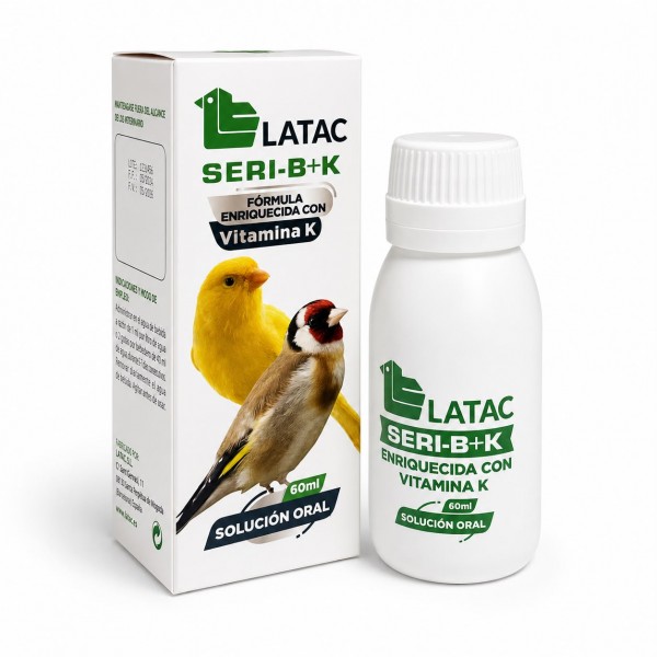 Latac Seri-B+K 60 ml (fórmula enriquecida con vitamina K para la cría y situaciones de estrés) Latac