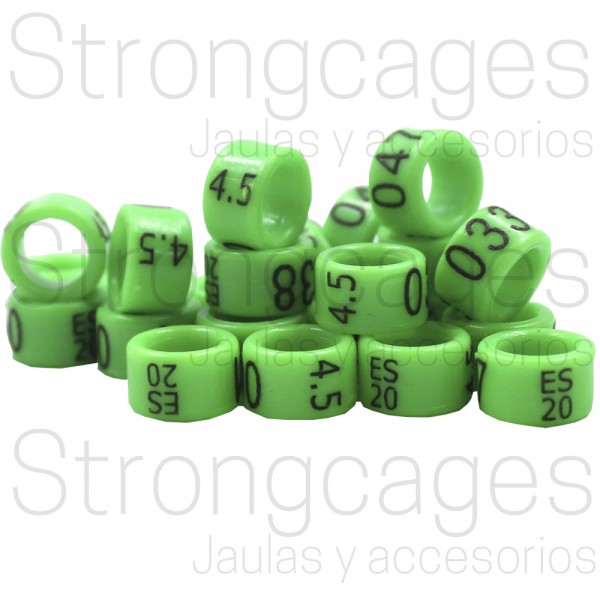 Agapornis / Anillas Grabadas con año y numeradas, de carbono Agapornis / Anillas Grabadas con año y numeradas, de carbono