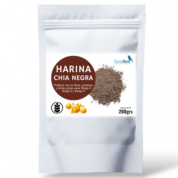 Harina de Chía Negra – Suplemento nutricional para aves ForteBird Harina de Chía Negra – Suplemento nutricional para aves ForteBird