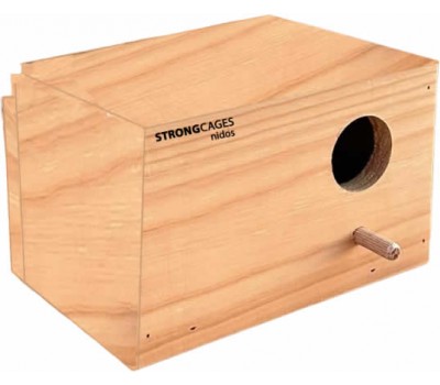 Nido de madera de pino para periquitos