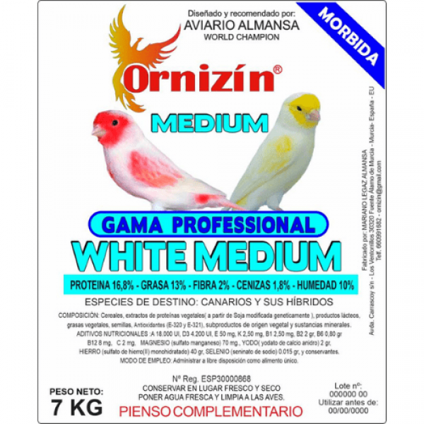 Ornizín White Medium Professional 7Kg Morbid pasta