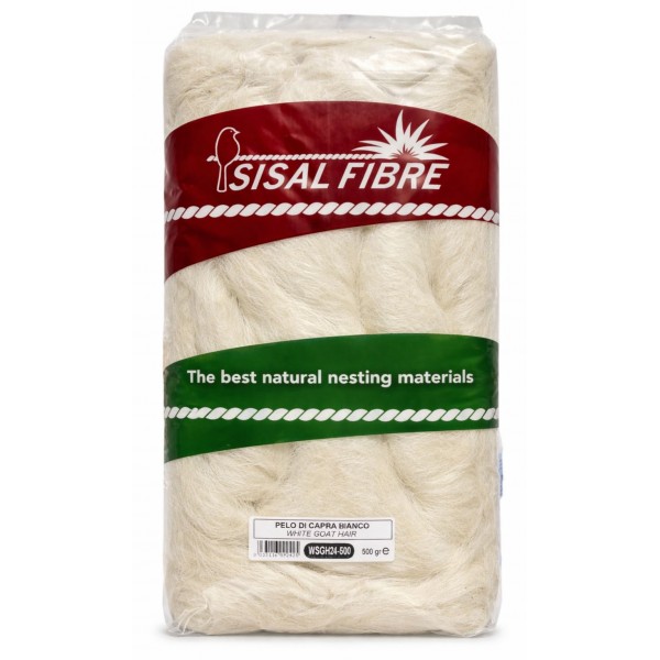 Sisal Fibre Pelo de Cabra Blanco Natural para Nidos de Aves 500 g