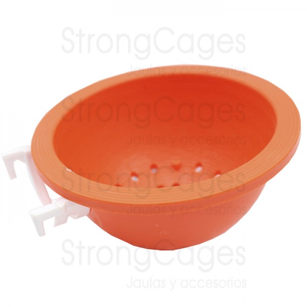 Canary-nest pan, with hook-on for cage fronts