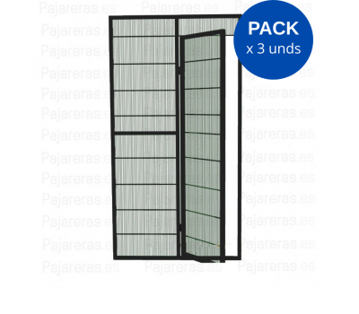 Panel de voladero con puerta peatonal antracita pack 3 uds
