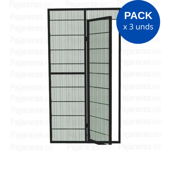 Panel de voladero con puerta peatonal antracita Voladeros pack 3 uds